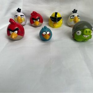 Lot of 7 Angry Bird Head Toys Figures